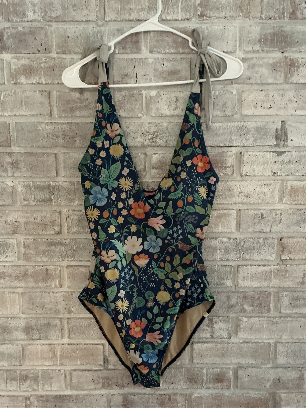 summersalt Navy Floral One-Piece Swimsuit with Multicolor Blooms
